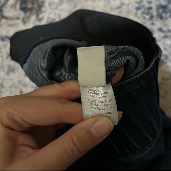 MuMu Blue Elastic Waistband Bootcut Distressed Jeans Size XS - Picture 8 of 13